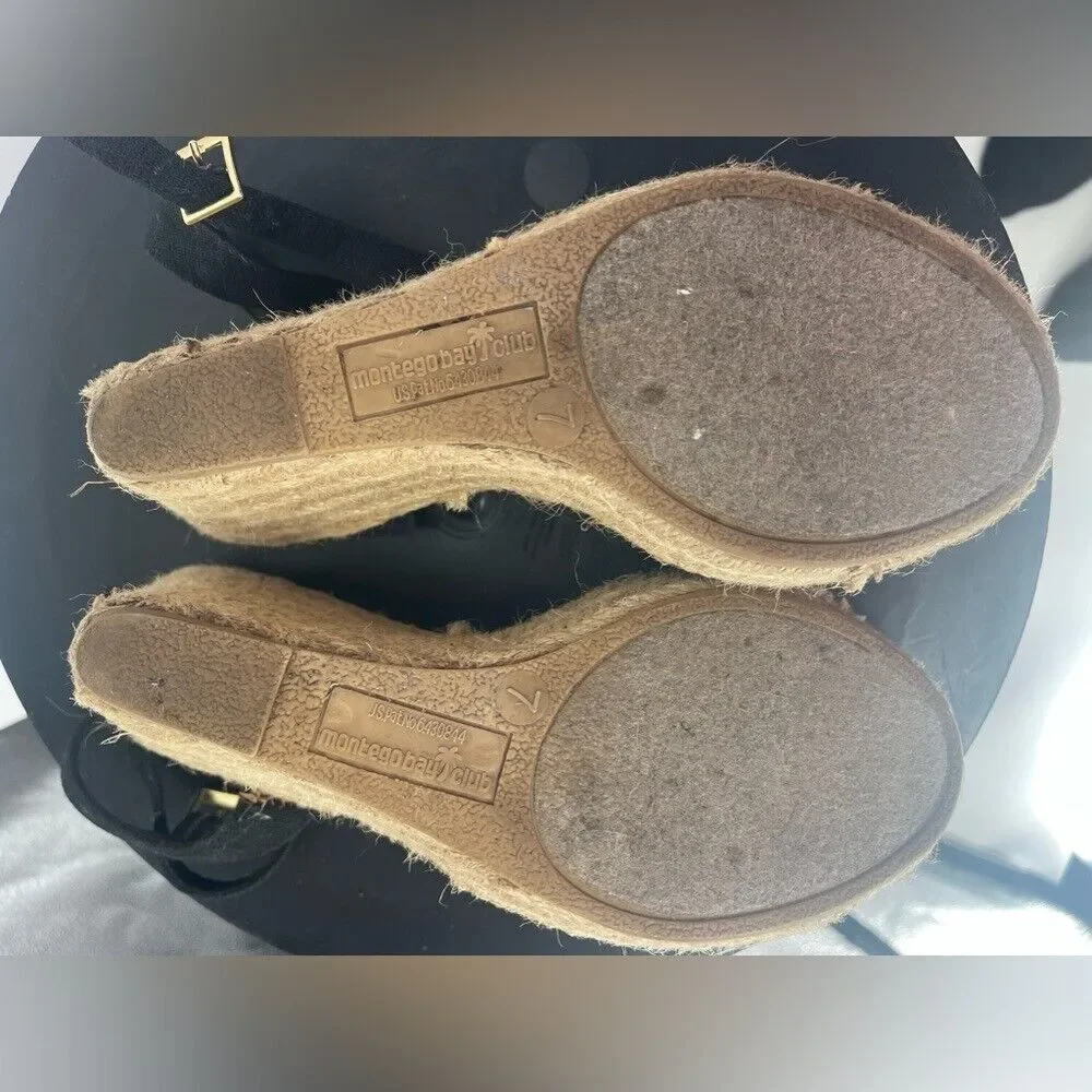 Montego Bay espadrilles women's black sandal,‎ size 7